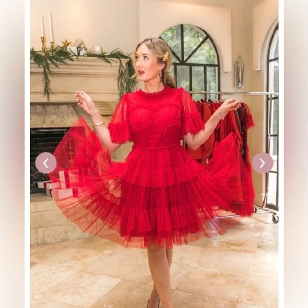 Ivy City Co Whimsical Dress Short in Red